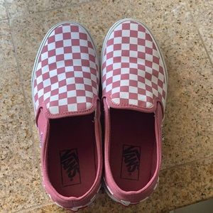 Classic Vans burgundy checkerboard sneakers